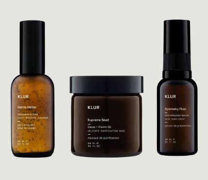  Klur's skincare products.
